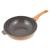 Tigaie wok din aluminiu turnat cu acoperire ceramică și capac, 30 cm, crem