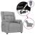 Fotoliu de masaj electric rabatabil, gri deschis, textil GartenMobel Dekor