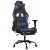Scaun de gaming cu suport picioare, negru/albastru, piele eco GartenMobel Dekor