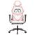 Scaun de gaming cu suport picioare, alb/roz, piele ecologică GartenMobel Dekor