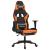 Scaun de gaming cu suport picioare, negru/oranj, piele eco GartenMobel Dekor