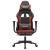 Scaun de gaming cu suport picioare, negru/roșu vin, piele eco GartenMobel Dekor