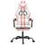 Scaun de gaming cu suport picioare, alb/roz, piele ecologică GartenMobel Dekor