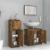 Set mobilier de baie, 3 piese, stejar fumuriu, lemn prelucrat GartenMobel Dekor