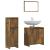 Set mobilier de baie, 3 piese, stejar fumuriu, lemn prelucrat GartenMobel Dekor
