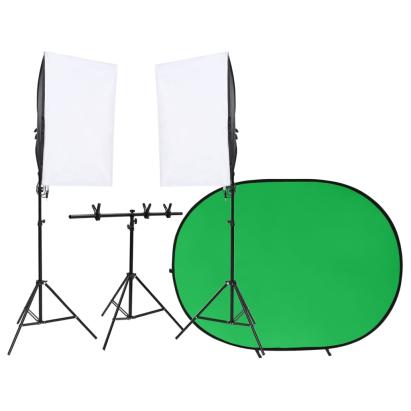 Kit studio foto cu set de lumini și ecran de fundal GartenMobel Dekor