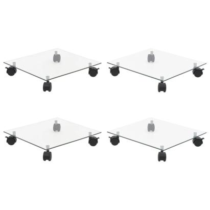 Suport cu role de plante 4 buc 35x35cm sticlă securizată pătrat GartenMobel Dekor