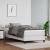 Pat box spring cu saltea, alb, 90x200 cm, piele ecologică GartenMobel Dekor