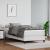 Pat box spring cu saltea, alb, 100x200 cm, piele ecologică GartenMobel Dekor