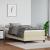 Pat box spring cu saltea, crem, 100x200 cm, piele ecologică GartenMobel Dekor