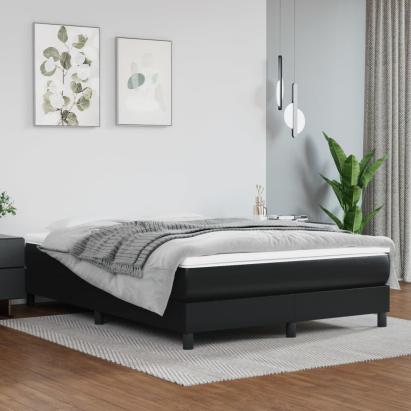 Pat box spring cu saltea, negru, 140x190 cm, piele ecologică GartenMobel Dekor