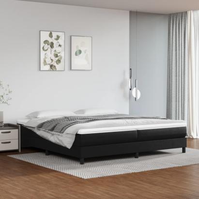 Pat box spring cu saltea, negru, 200x200 cm, piele ecologică GartenMobel Dekor