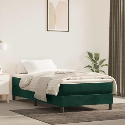 Pat box spring cu saltea, verde închis, 120x200 cm, catifea GartenMobel Dekor