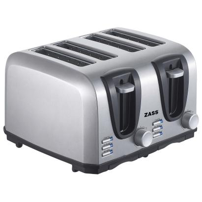 Prajitor de paine cu 4 fante ZASS ZST 09 din inox, cu decongelare