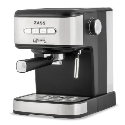 Espressor de cafea Zass ZEM 03, 20 bar, 1,5 L, inox, pentru espresso și cappuccino