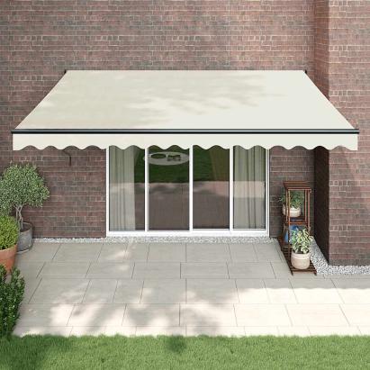 Copertină retractabilă, crem, 4x3 m, textil și aluminiu GartenMobel Dekor