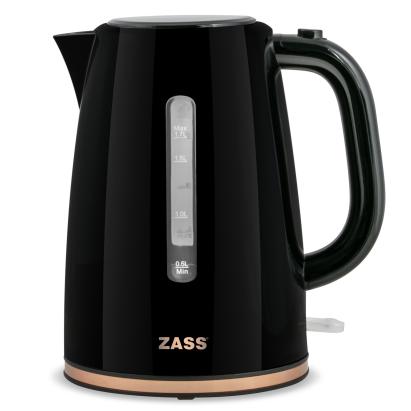 Fierbator electric ZASS ZCK 20, 1.7L, 2200W, baza 360°, negru Rose Gold