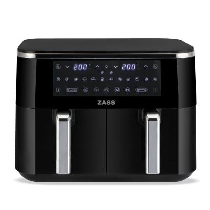 Friteuză cu aer cald dublă ZASS ZAF 21, 2 coșuri, 9 litri, 12 programe