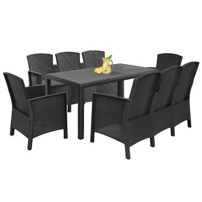 Set mobilier de grădină Leziter Lima V 8+1, grafit, 8 locuri