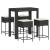Set mobilier bar de grădină cu perne, 5 piese, negru, poliratan GartenMobel Dekor