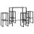 Set bar de grădină 5 piese, negru, oțel vopsit electrostatic GartenMobel Dekor