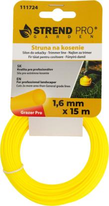 Fir pentru trimmer Grazer Pro rotund 1,6 mm x 15 m, rezistent
