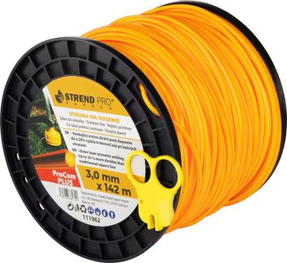Fir trimmer ProCom Plus 3,0 mm, 142 m, profil pătrat pentru motocoasă