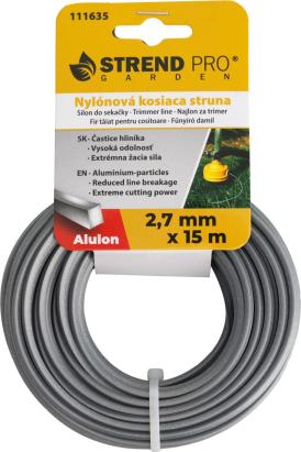 Fir de trimmer Alulon pătrat 2,7 mm x 15 m pentru motocoasă