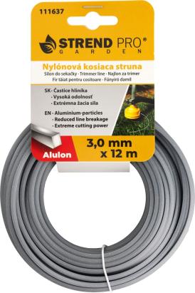 Fir nylon pentru motocoasă Alulon ADQ 3,0 mm, 12 m, profil pătrat