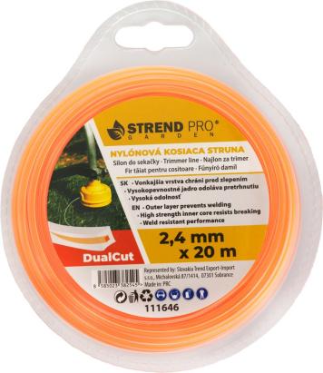 Fir pentru motocoasă DualCut DBQ 2,4 mm x 20 m, profil pătrat