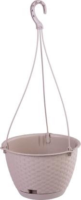 Ghiveci suspendat Ratolla Round 24 cm mocca cu suport si farfurie