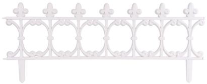Gard decorativ mini alb din plastic 87x34 cm, set 4 bucati