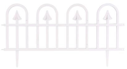 Gard decorativ mini alb pentru gradina 61x32 cm, set 4 buc