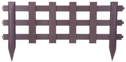 Gard decorativ mini maro din plastic, aspect lemn, 100x49 cm, 2 buc