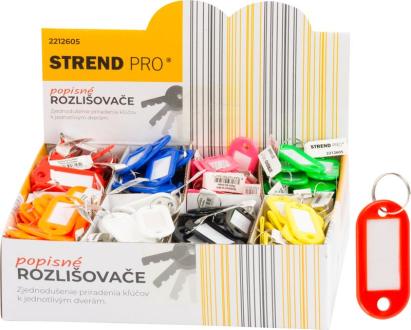 Rozlišovač Strend Pro, popisný prívesok na kľúče, mix farieb, Sellbox 200 ks