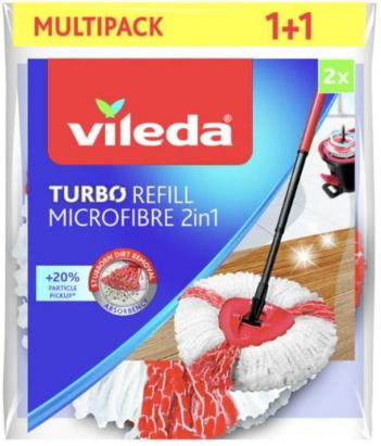 Set 2 rezerve mop Vileda Turbo 2in1 din microfibra, 1+1 gratis