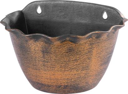 Ghiveci suspendat Strend Pro Wave, 26x18 cm, auriu, efect metalic