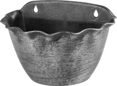 Ghiveci suspendat Strend Pro Wave 26x18 cm, argintiu, efect metalic