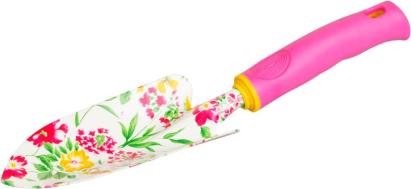 Lopățică de grădinărit Strend Pro roz cu imprimeu floral, 32x8 cm