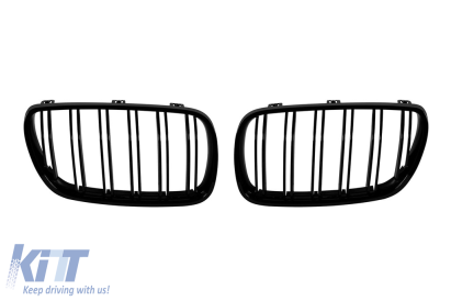Grile rinichi cu două fante, finisaj negru lucios, potrivite pentru BMW X3 E83 2007-2010 Performance AutoTuning