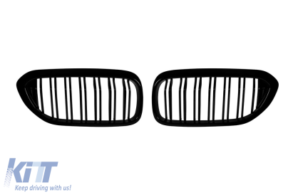 Grile rinichi cu două lamele negre lucioase, potrivite pentru BMW Seria 5 G30, G31 2017-2020 Performance AutoTuning