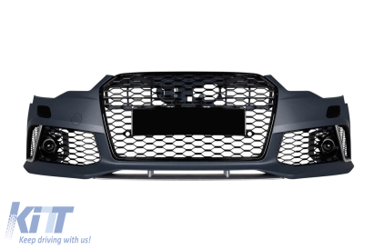 Bumper frontal tip RS6 potrivit pentru Audi A6 C7 4G 2011-2015 cu PDC, cu capacete pentru duze Performance AutoTuning