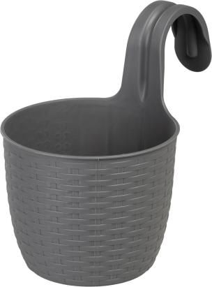 Ghiveci suspendat Strend Pro gri din PP, 26x18x24,5 cm, pentru balcon