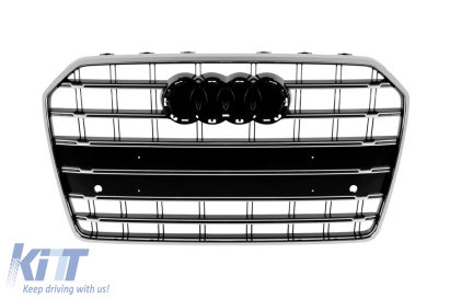 Grilă tip S6 crom/negru potrivită pentru Audi A6 2015-2018 Performance AutoTuning