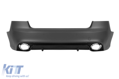 Bara spate RS5 potrivită pentru Audi A5 Coupe și Cabrio 2007–2016, cu ieșiri de evacuare cromate -O--O- Performance AutoTuning