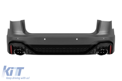 Bara spate RS6 2021 potrivită pentru Audi A6 Avant, Allroad 2015-2018 cu ieșiri de evacuare negre Performance AutoTuning