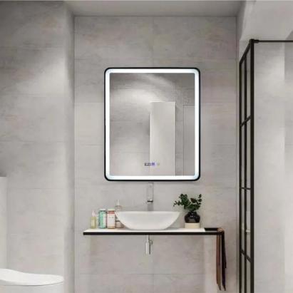 Oglindă LED dreptunghiulară 70x90 cm pentru baie, touch și dezaburire