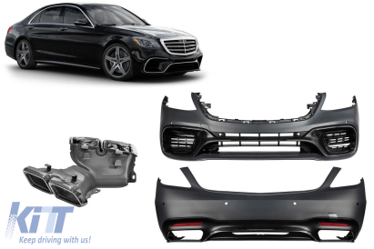 Un pachet de design tip S63 potrivit pentru Mercedes S-Class W222 2017-2020, fără praguri laterale Performance AutoTuning