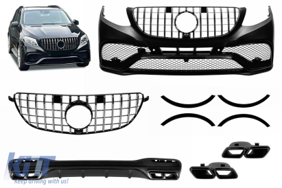 Un kit de caroserie stil GLE63 Design, potrivit pentru Mercedes GLE W166 2015-2019 Performance AutoTuning