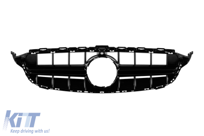 Grilaj lacuit negru tip E63 potrivit pentru Mercedes Clasa C W205, S205 2014-2019 Performance AutoTuning